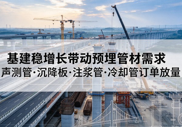 茌平基建稳增长带动预埋监测管材需求，声测管、沉降板、注浆管订单持续放量